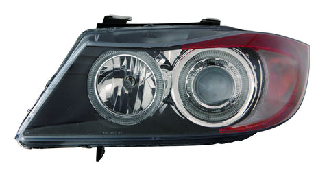 BMW 3 Sedan Series 06-08 Headlight Assembly Projector AND ANGEL EYE Black - ackauto